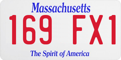 MA license plate 169FX1