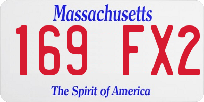 MA license plate 169FX2