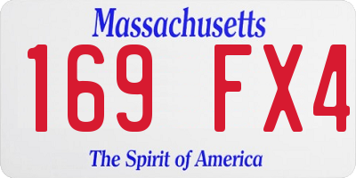 MA license plate 169FX4
