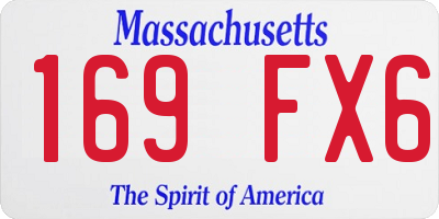 MA license plate 169FX6