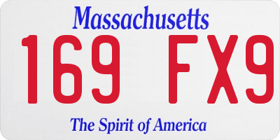 MA license plate 169FX9