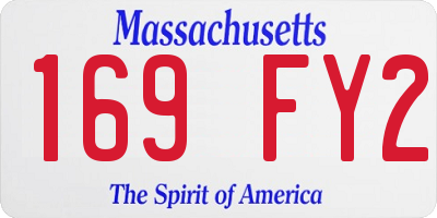 MA license plate 169FY2
