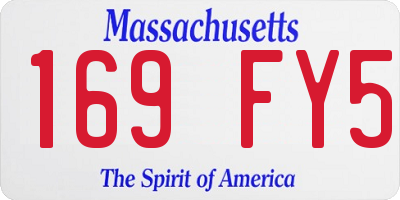 MA license plate 169FY5