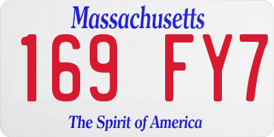 MA license plate 169FY7