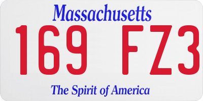 MA license plate 169FZ3