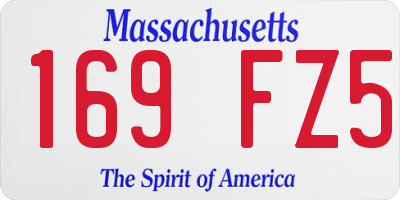 MA license plate 169FZ5