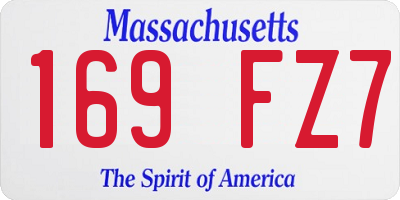 MA license plate 169FZ7