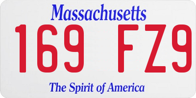 MA license plate 169FZ9