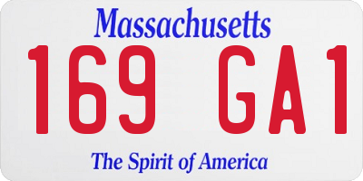 MA license plate 169GA1