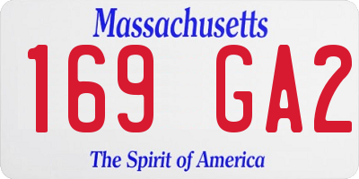 MA license plate 169GA2