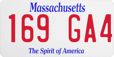 MA license plate 169GA4