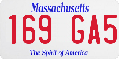 MA license plate 169GA5