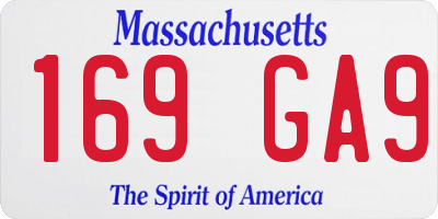 MA license plate 169GA9