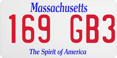 MA license plate 169GB3