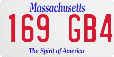 MA license plate 169GB4