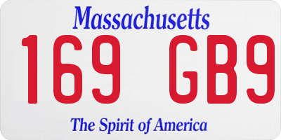 MA license plate 169GB9