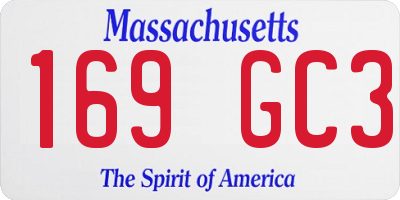 MA license plate 169GC3