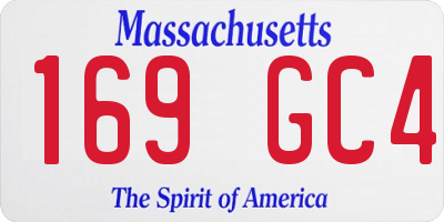 MA license plate 169GC4