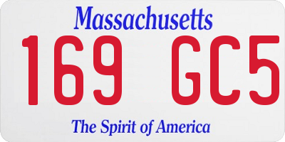 MA license plate 169GC5