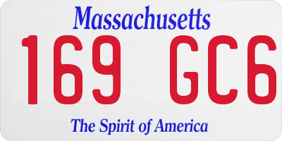 MA license plate 169GC6