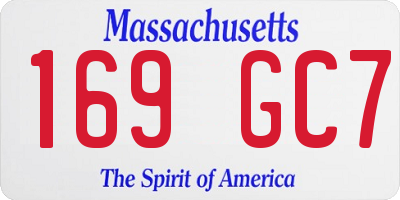 MA license plate 169GC7
