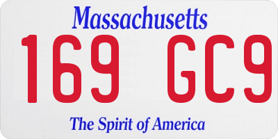 MA license plate 169GC9