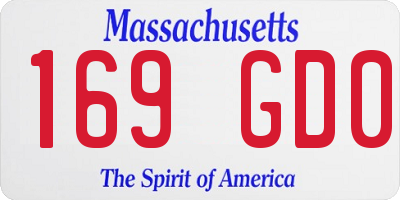 MA license plate 169GD0
