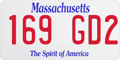 MA license plate 169GD2