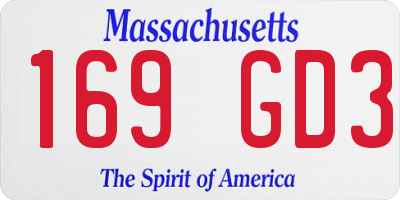 MA license plate 169GD3