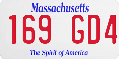MA license plate 169GD4