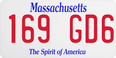 MA license plate 169GD6