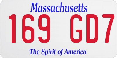 MA license plate 169GD7