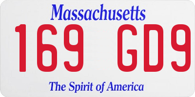 MA license plate 169GD9