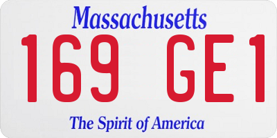 MA license plate 169GE1