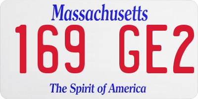 MA license plate 169GE2