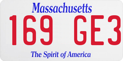 MA license plate 169GE3