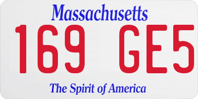 MA license plate 169GE5