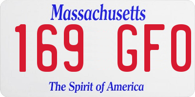 MA license plate 169GF0