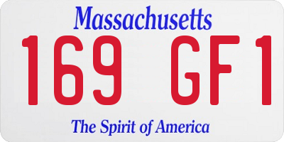 MA license plate 169GF1