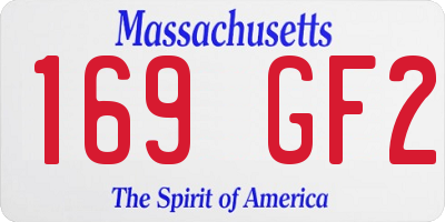 MA license plate 169GF2