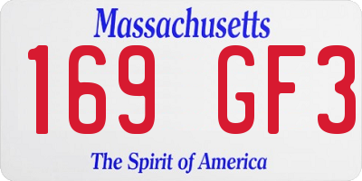 MA license plate 169GF3