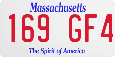MA license plate 169GF4