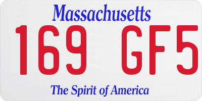MA license plate 169GF5