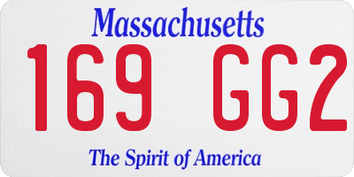 MA license plate 169GG2