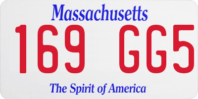 MA license plate 169GG5