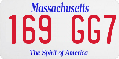 MA license plate 169GG7