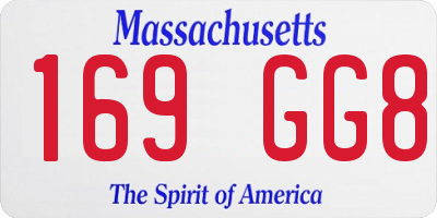 MA license plate 169GG8