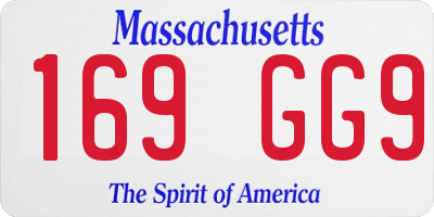 MA license plate 169GG9