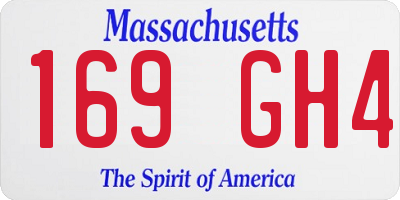 MA license plate 169GH4
