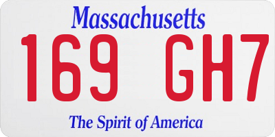 MA license plate 169GH7